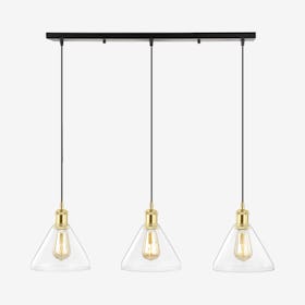 Kiawah Island 3-Light LED Pendant Light - Brass Gold / Black