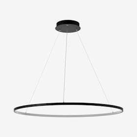 Circulo Metal Round LED Integrated Chandelier - Black