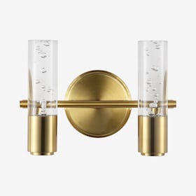 Bolha 2-Light Bubble Integrated LED Vanity Light - Brass Gold
