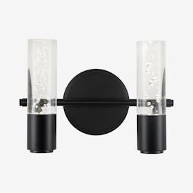 Bolha 2-Light Bubble Integrated LED Vanity Light - Black