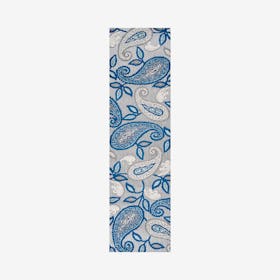 Julien Paisley High-Low Indoor Outdoor Runner Rug - Blue / Light Gray