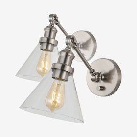 Cowie Adjustable LED Wall Sconce Light - Nickel - Set of 2