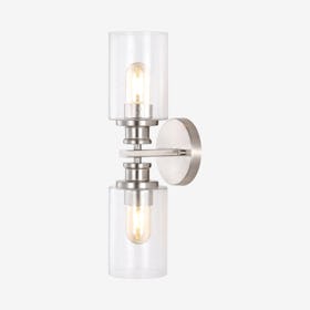Jules Edison Cylinder 2-Light LED Vanity Light - Black - Nickel