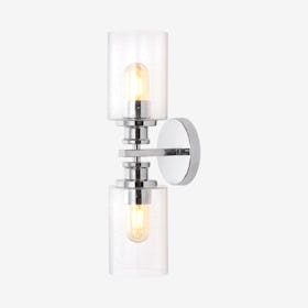 Jules Edison Cylinder 2-Light LED Vanity Light - Chrome