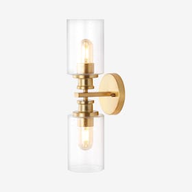 Jules Edison Cylinder 2-Light LED Vanity Light - Brass Gold