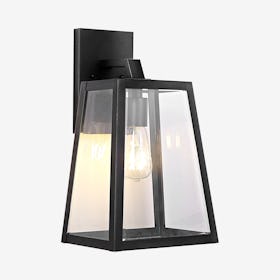Pasadena Iron Industrial Angled LED Outdoor Lantern - Black