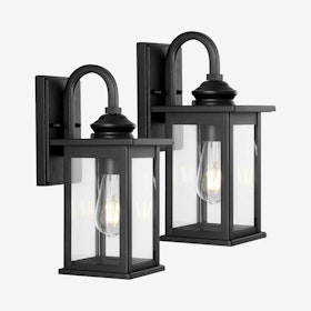Cary 1-Light Lantern LED Outdoor Lantern - Black - Set of 2