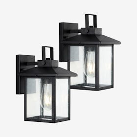Bungalow 1-Light LED Outdoor Lantern - Black - Set of 2