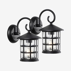 Cadiz 1-Light Lantern LED Outdoor Lantern - Black - Set of 2