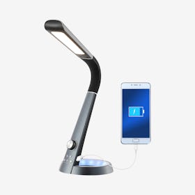 Milton Aluminum Adjustable Dimmable USB Charging LED Task Lamp - Black