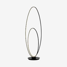 Calder Metal Oval Dimmable Integrated LED Floor Lamp - Black