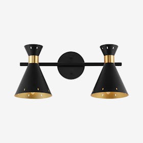 Elroy 2-Light Iron LED Track Light - Black / Gold