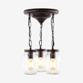 Gaines 3-Light Mason Jar Semi Flush Mount - Oil Rubbed Bronze