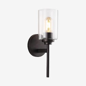 Juno 1-Light Iron Cylinder Vanity Light - Oil Rubbed Bronze / Clear