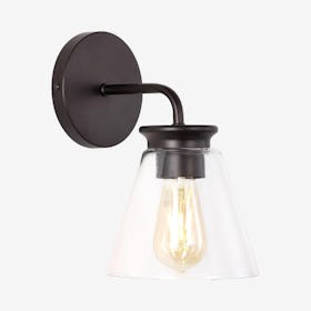 Kondo 1-Light Iron Vanity Light - Oil Rubbed Bronze / Clear