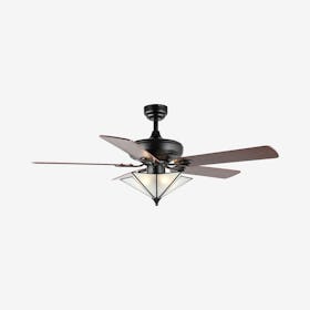 Moravia 5-Light Star Shade Ceiling Fan With Remote - Black