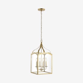 Ruth 4-Light Lantern Pendant Light - Antique Gold