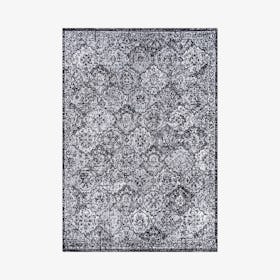 Persian Trellis Area Rug - Black / Ivory