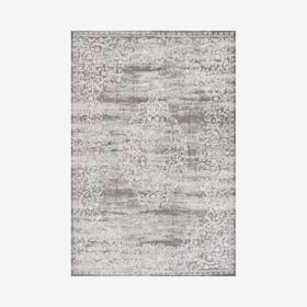 Minori Filigree Medallion Area Rug - Light Grey / Cream