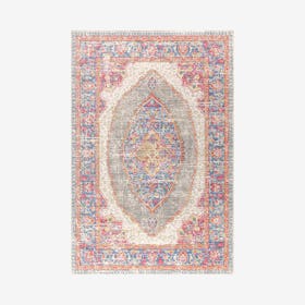 Kilia Medallion Area Rug - Fuchsia / Mustard / Indigo