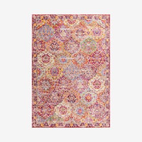 Flori Bohemian Medallion Area Rug - Deep Fuchsia