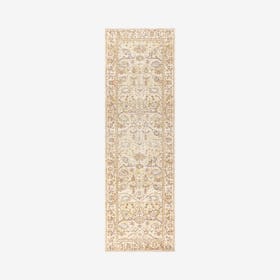 Alba Modern Faded Peshawar Runner Rug - Ivory