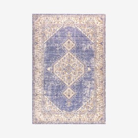 Lila Modern Tribal Medallion Area Rug - Lavender / Grey