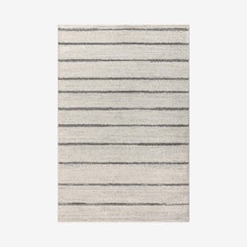 Williamsburg Minimalist Stripe Area Rug - Cream / Grey