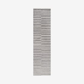 Lyla Offset Stripe Runner Rug - Grey / Cream