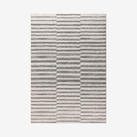 Lyla Offset Stripe Area Rug - Grey / Cream