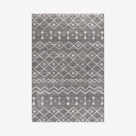 Aksil Moroccan Beni Souk Area Rug - Grey / Cream