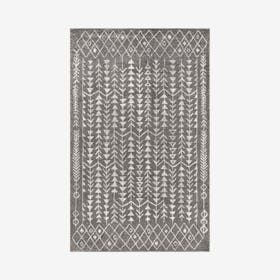 Ziri Moroccan Geometric Area Rug - Grey / Cream