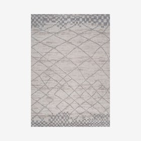 Asilah Moroccan Modern Diamond Area Rug - Light Grey