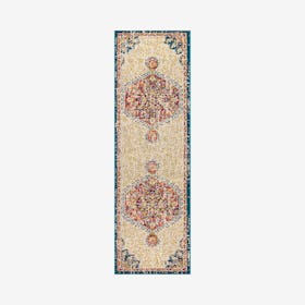 Flair Boho Vintage Medallion Runner Rug - Cream / Orange