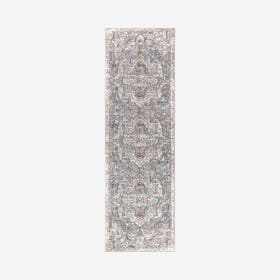 Izmir Vintage Medallion Runner Rug - Grey / Mustard / Turquoise