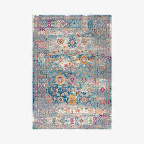 Flair Boho Vintage Faded Area Rug - Navy / Cream