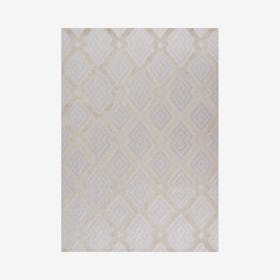 Duwun Ogee Trellis Tone-on-Tone Indoor/Outdoor Area Rug - Beige / Grey