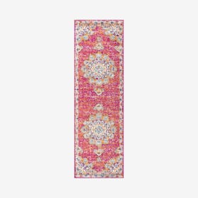 Flair Boho Vintage Medallion Runner Rug - Pink / Cream