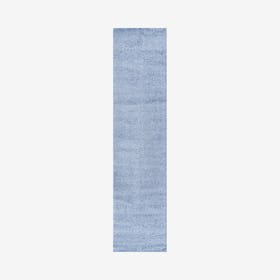 Haze Solid Low-Pile Runner Rug - Classic Blue