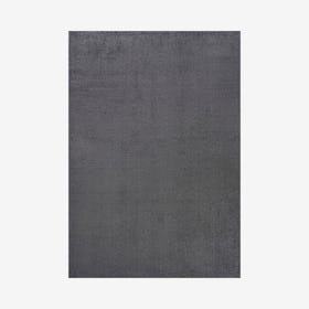 Haze Solid Low-Pile Area Rug - Black