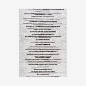 Zolak Berber Stripe Geometric Indoor / Outdoor Area Rug - Ivory / Black