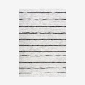 Colonia Berber Stripe Indoor / Outdoor Area Rug - Ivory / Black