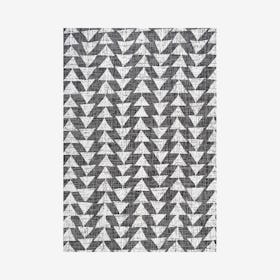 Andratx Modern Tribal Geometric Indoor / Outdoor Area Rug - Black / Ivory