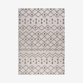 Nokat Tribal Bohemian Indoor / Outdoor Area Rug - Beige / Brown