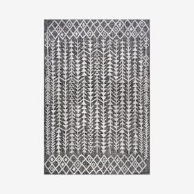 Tokay Bohemian Geometric Indoor / Outdoor Area Rug - Black / Ivory