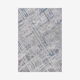 Slant Modern Abstract Area Rug - Grey / Blue