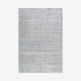 Tidal Modern Strie' Area Rug - Grey / Turquoise