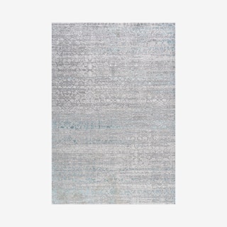 Tidal Modern Strie' Area Rug - Grey / Turquoise