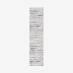 Batten Modern Stripe Runner Rug - Grey / Black