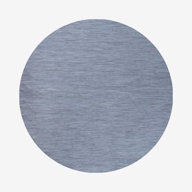 Ethan Modern Flatweave Solid Round Area Rug - Blue
